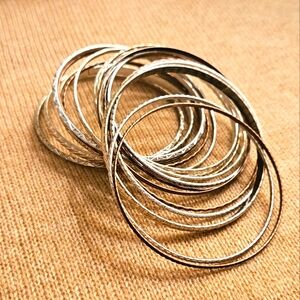 Bronze, Silvertone & Goldtone Bangle Set